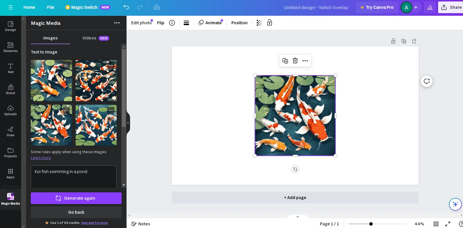 Canva AI Image Generator - Features the AI-driven image generation tool within Canva, for creating custom graphics.