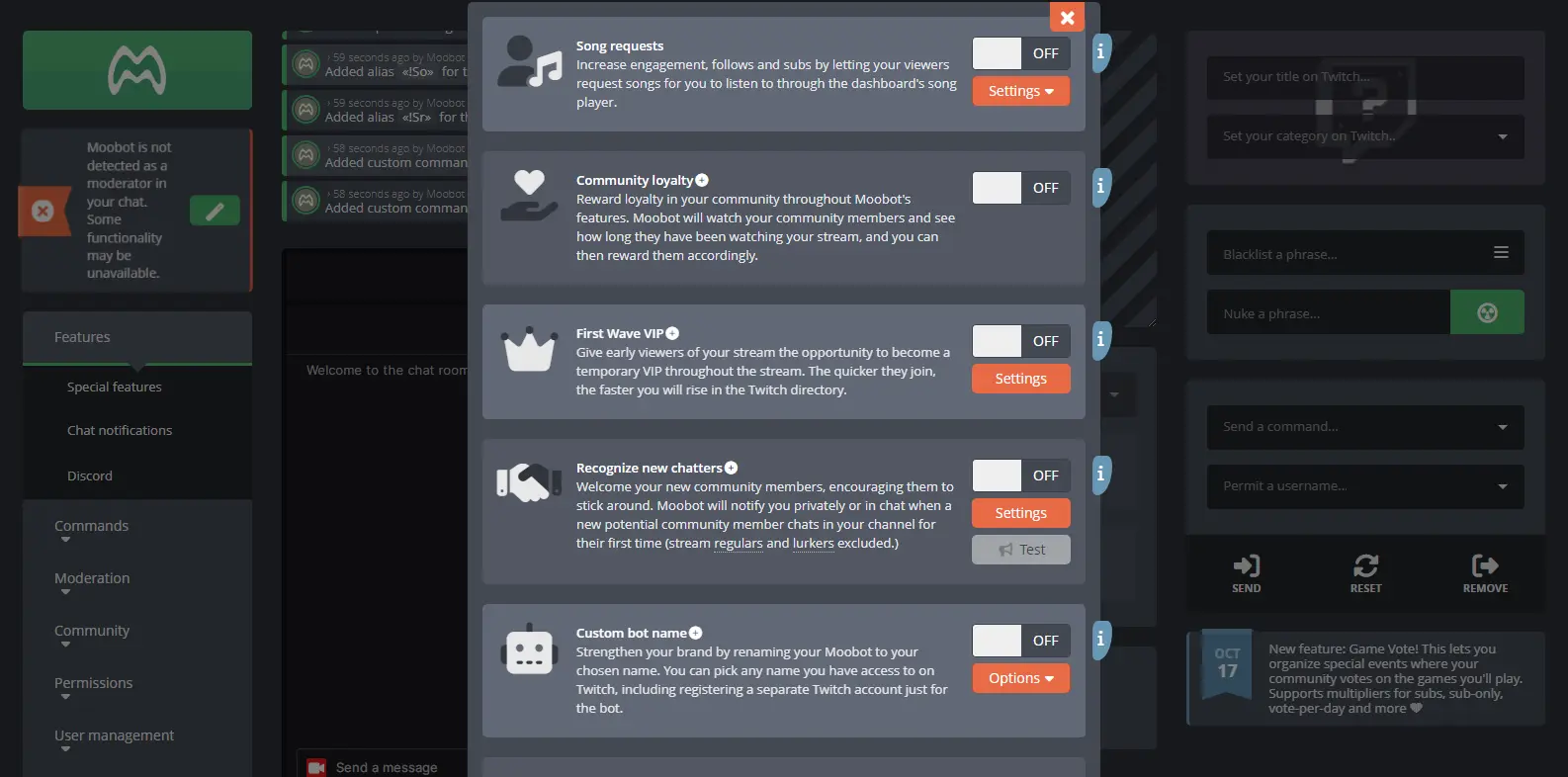 Moobot Special Feature - Highlights a special feature in Moobot, focusing on unique tools or functions available to users.