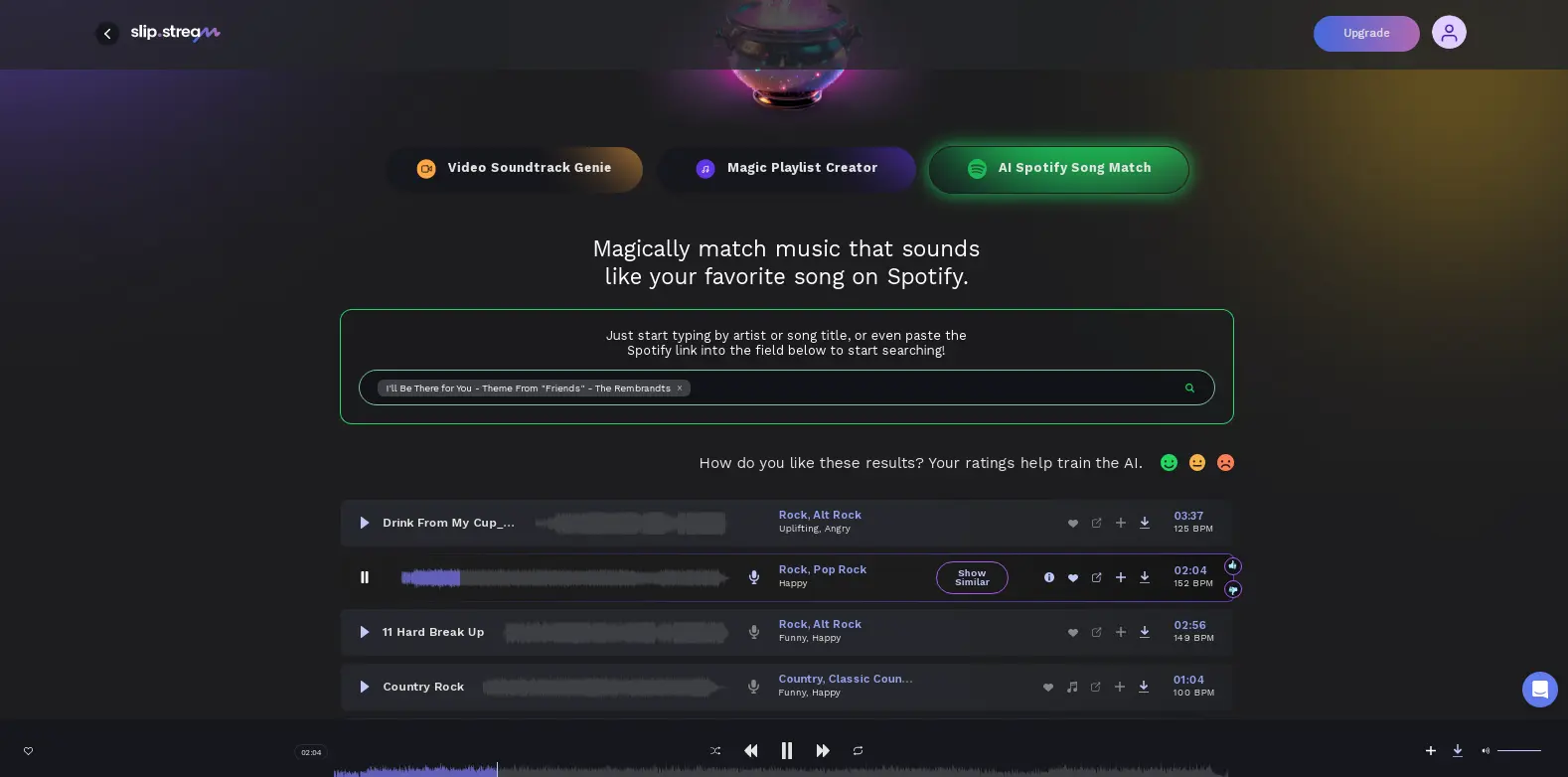 Slip Stream Ai 3 - Highlights a third aspect of the AI curation tool in Slip Stream, offering personalized music recommendations.