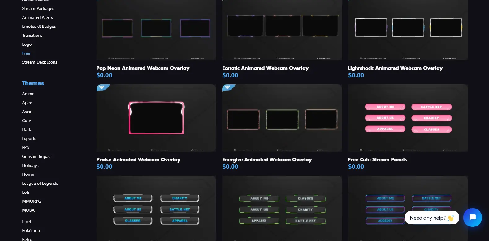 Streamspell Free - Features the free tools and resources available in Streamspell, providing basic options for stream customization.